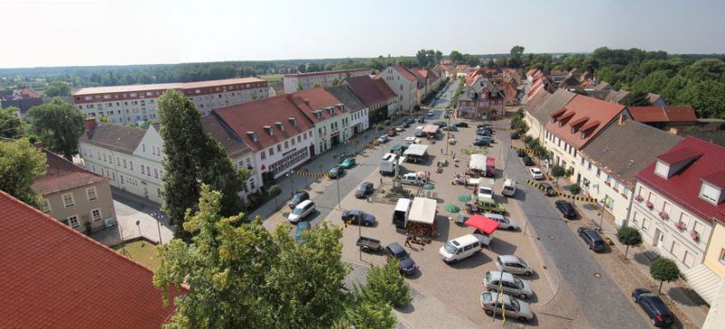 Jessen (Elster) mit Blick auf den Markt